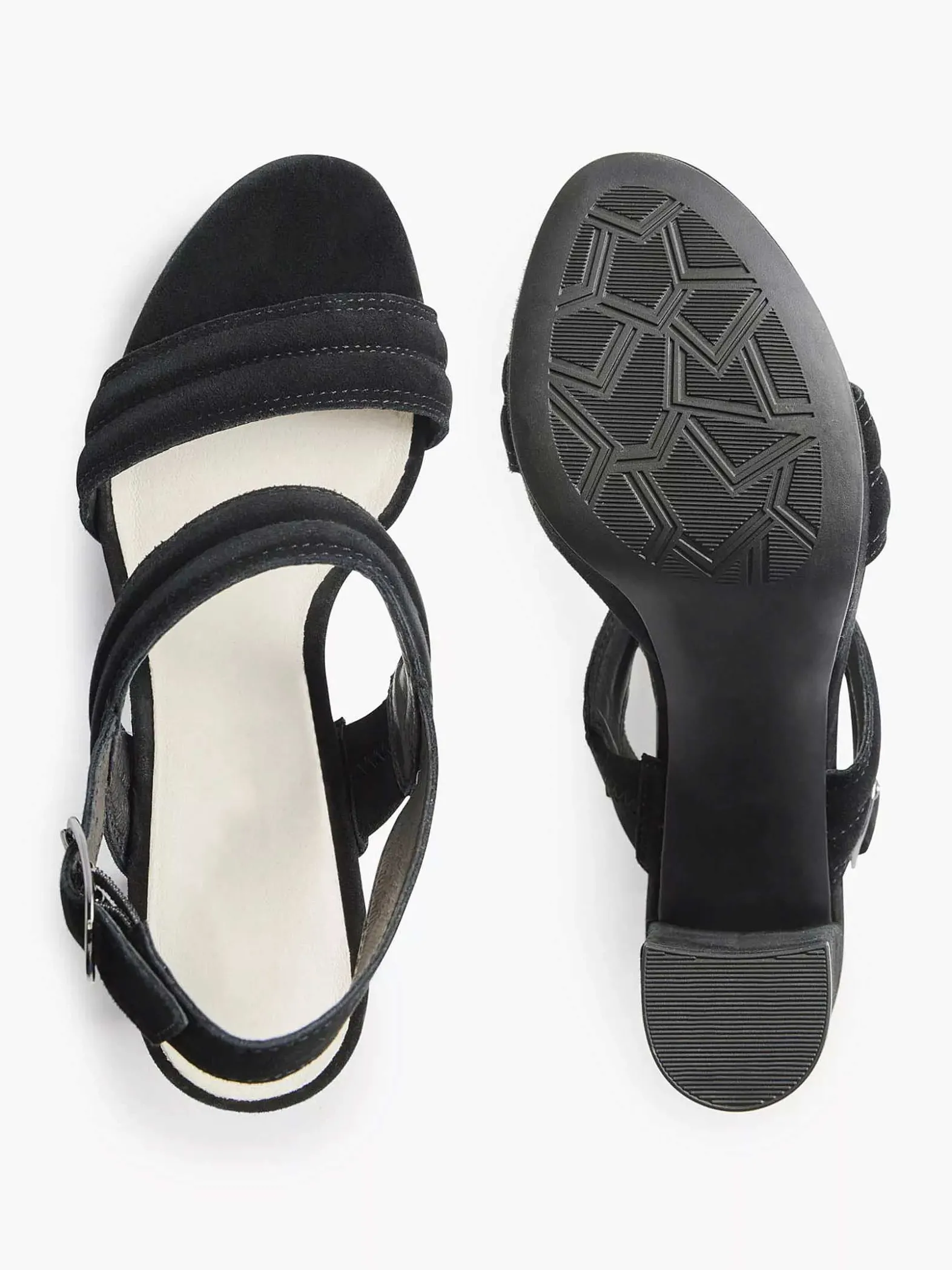 5th Avenue Zwarte Suede Sandalette-Dames Sandalen