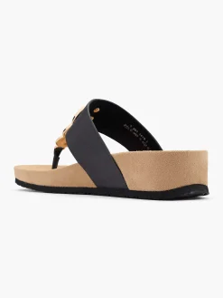 Graceland Zwarte Teenslipper-Dames Slippers