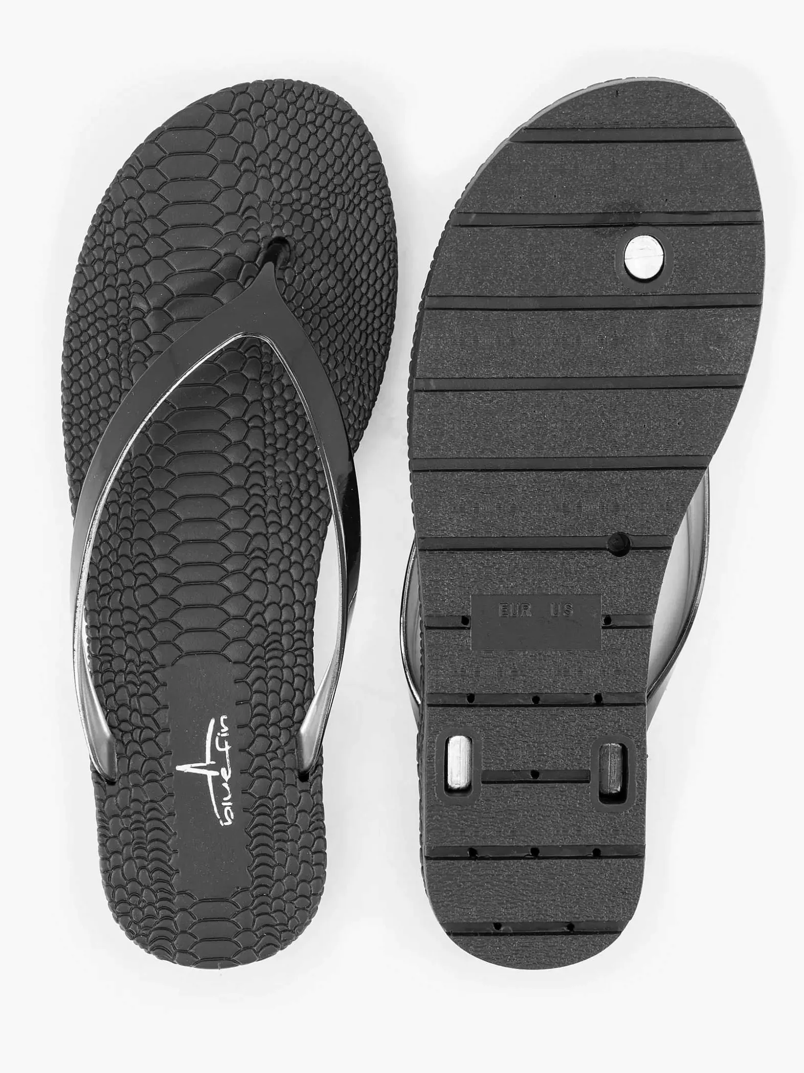 Blue Fin Zwarte Teenslipper-Dames Slippers