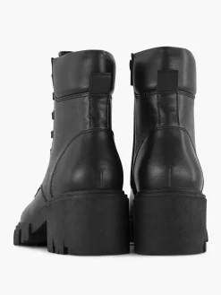 Graceland Zwarte Veterboot-Dames Enkellaarzen & Boots