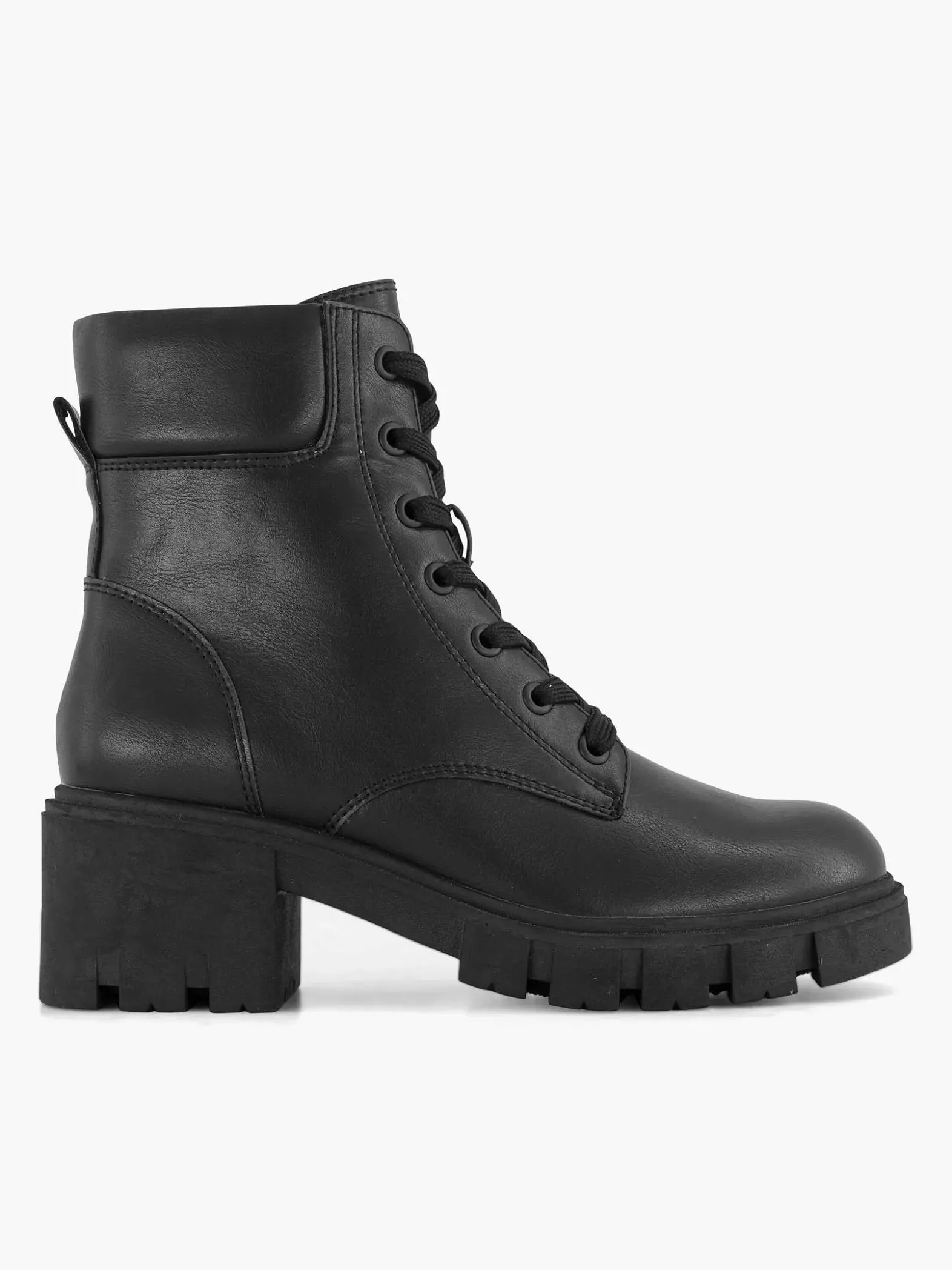 Graceland Zwarte Veterboot-Dames Enkellaarzen & Boots
