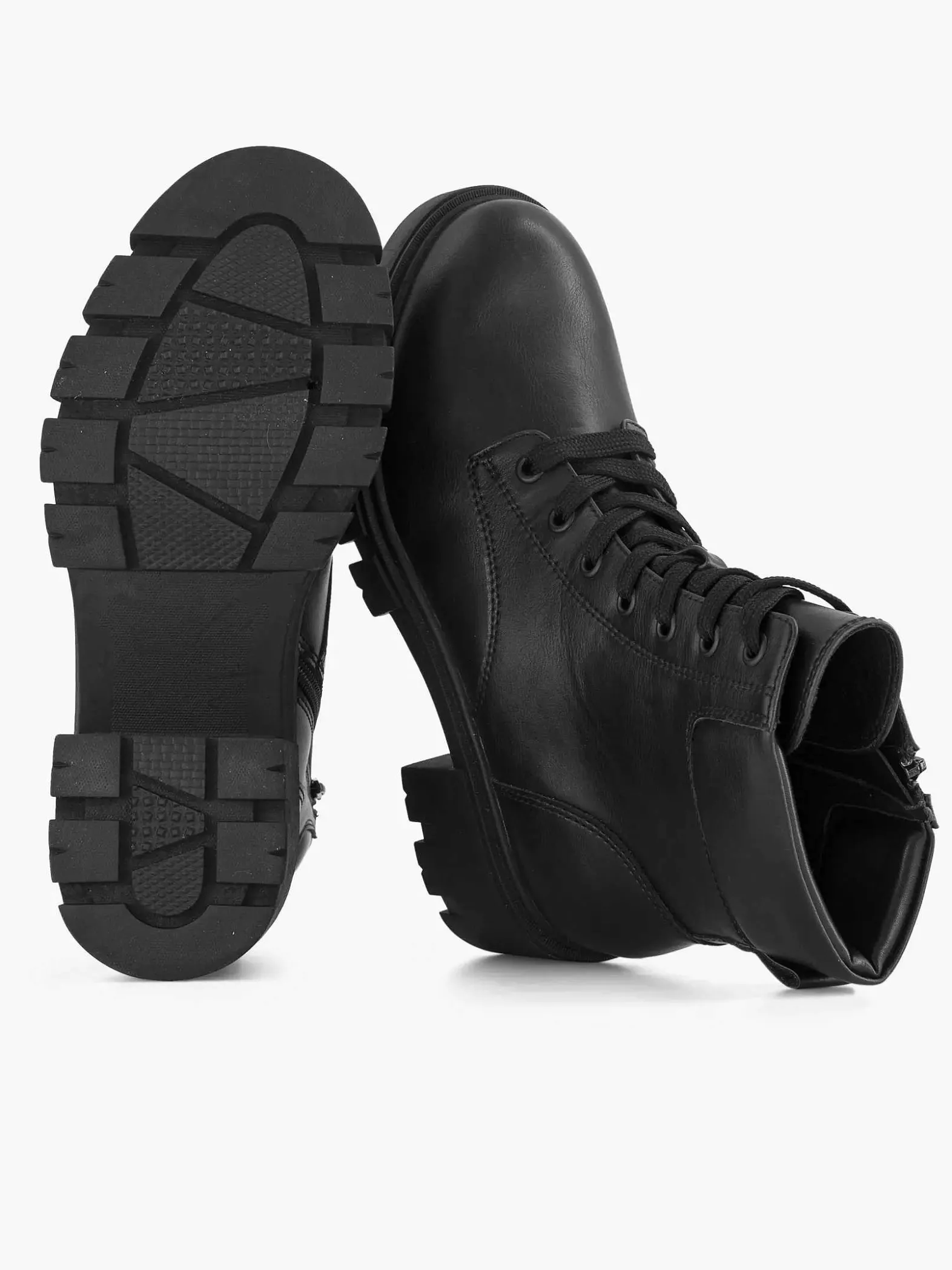 Graceland Zwarte Veterboot-Dames Enkellaarzen & Boots