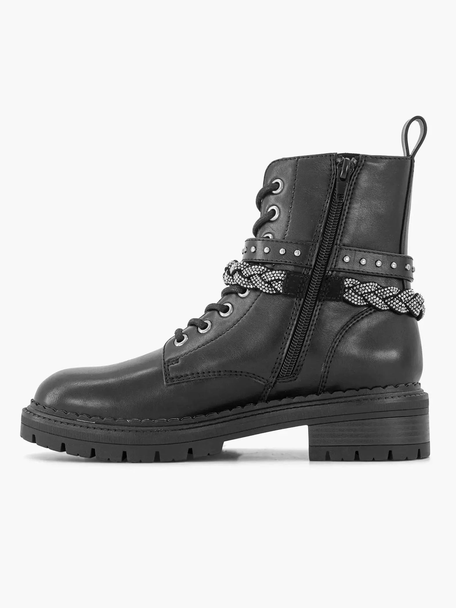 Graceland Zwarte Veterboot-Dames Enkellaarzen & Boots
