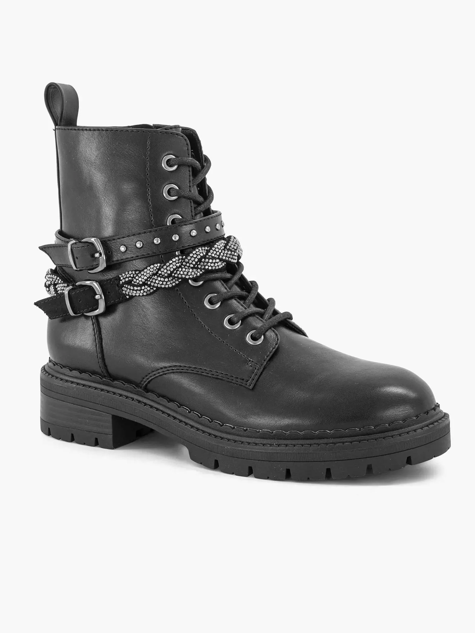 Graceland Zwarte Veterboot-Dames Enkellaarzen & Boots