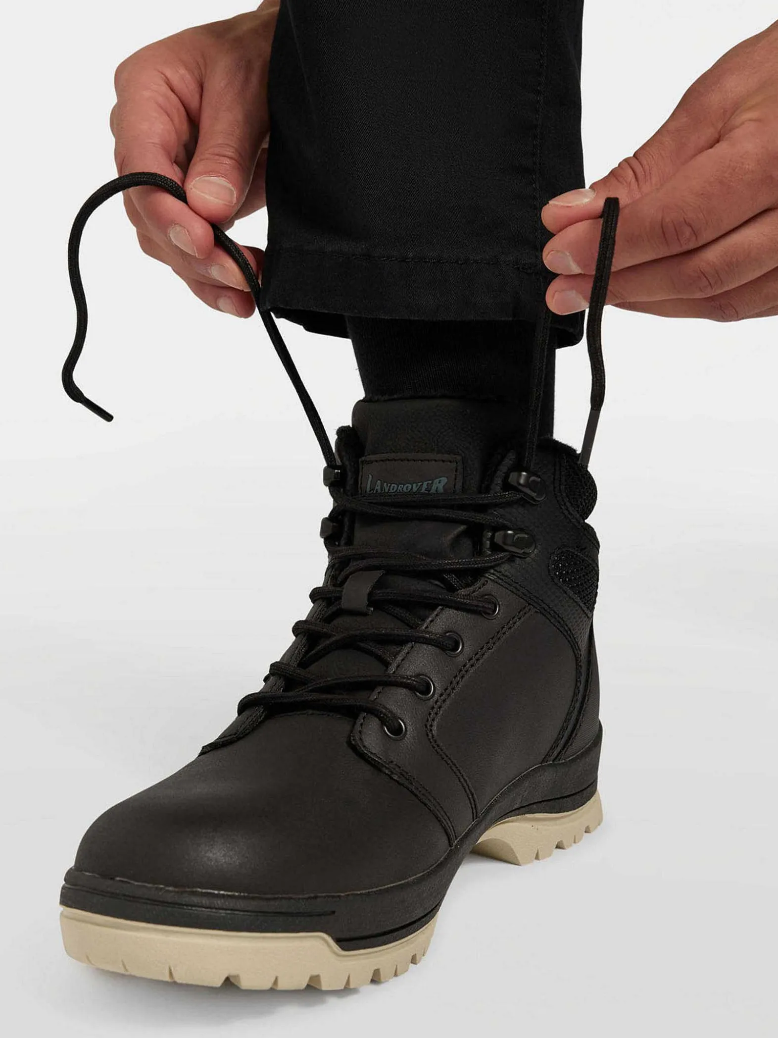 Landrover Zwarte Veterboot-Heren Sneakers