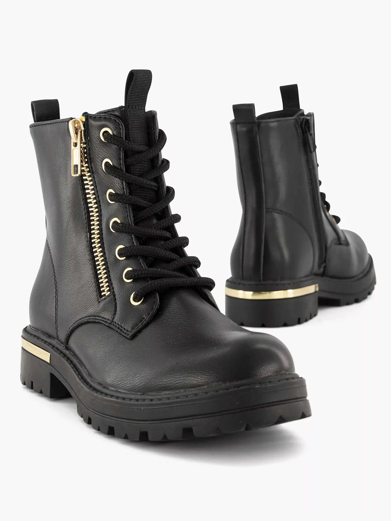Graceland Zwarte Veterboot-Kinderen Jongensschoenen