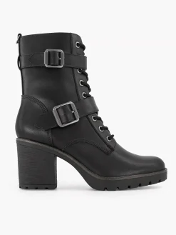 Graceland Zwarte Veterboot Hak-Dames Enkellaarzen & Boots