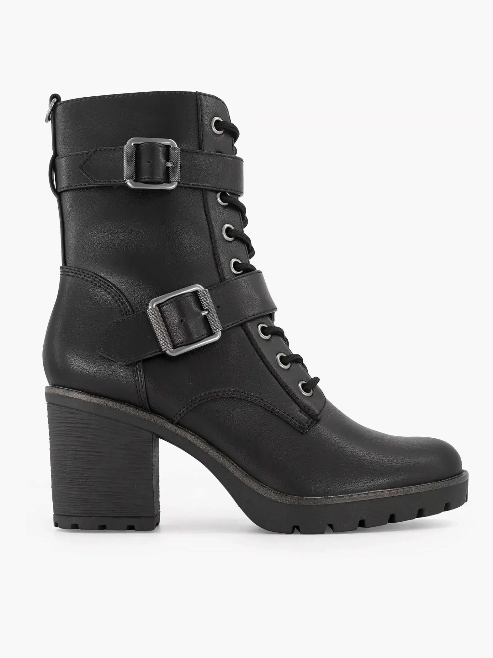 Graceland Zwarte Veterboot Hak-Dames Enkellaarzen & Boots