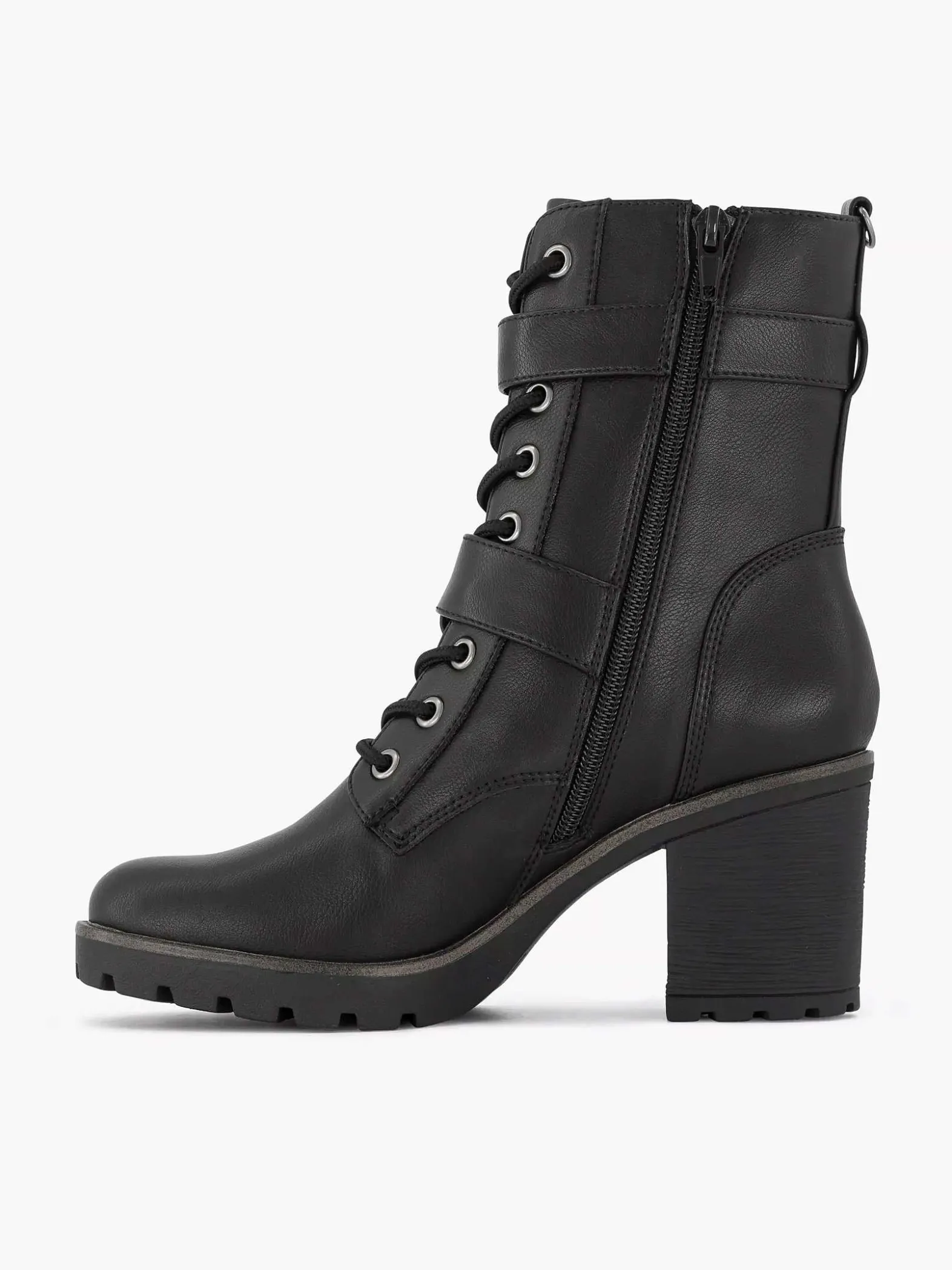 Graceland Zwarte Veterboot Hak-Dames Enkellaarzen & Boots