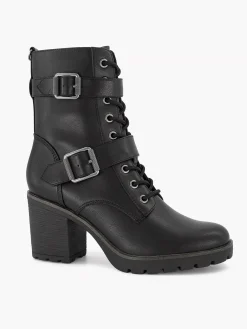 Graceland Zwarte Veterboot Hak-Dames Enkellaarzen & Boots