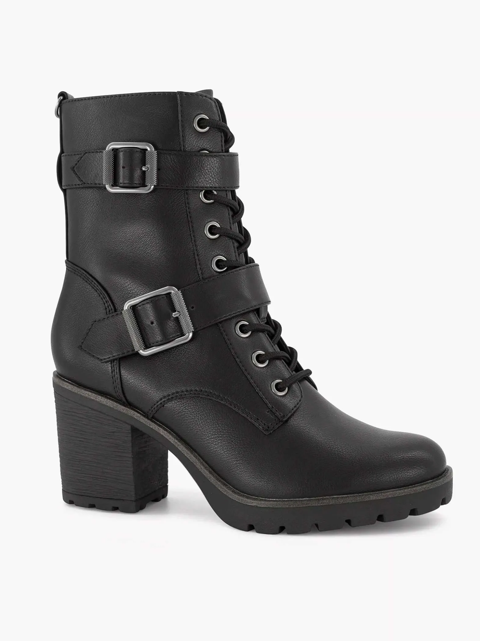 Graceland Zwarte Veterboot Hak-Dames Enkellaarzen & Boots