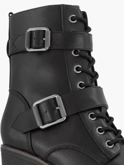 Graceland Zwarte Veterboot Hak-Dames Enkellaarzen & Boots