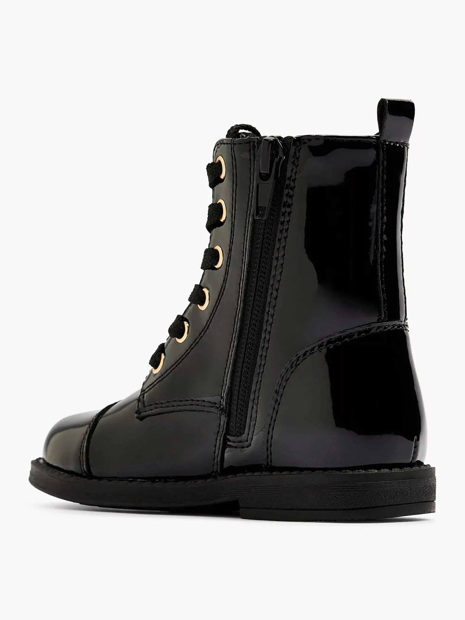 Graceland Zwarte Veterboot Lak-Kinderen Jongensschoenen