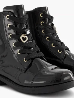 Graceland Zwarte Veterboot Lak-Kinderen Jongensschoenen