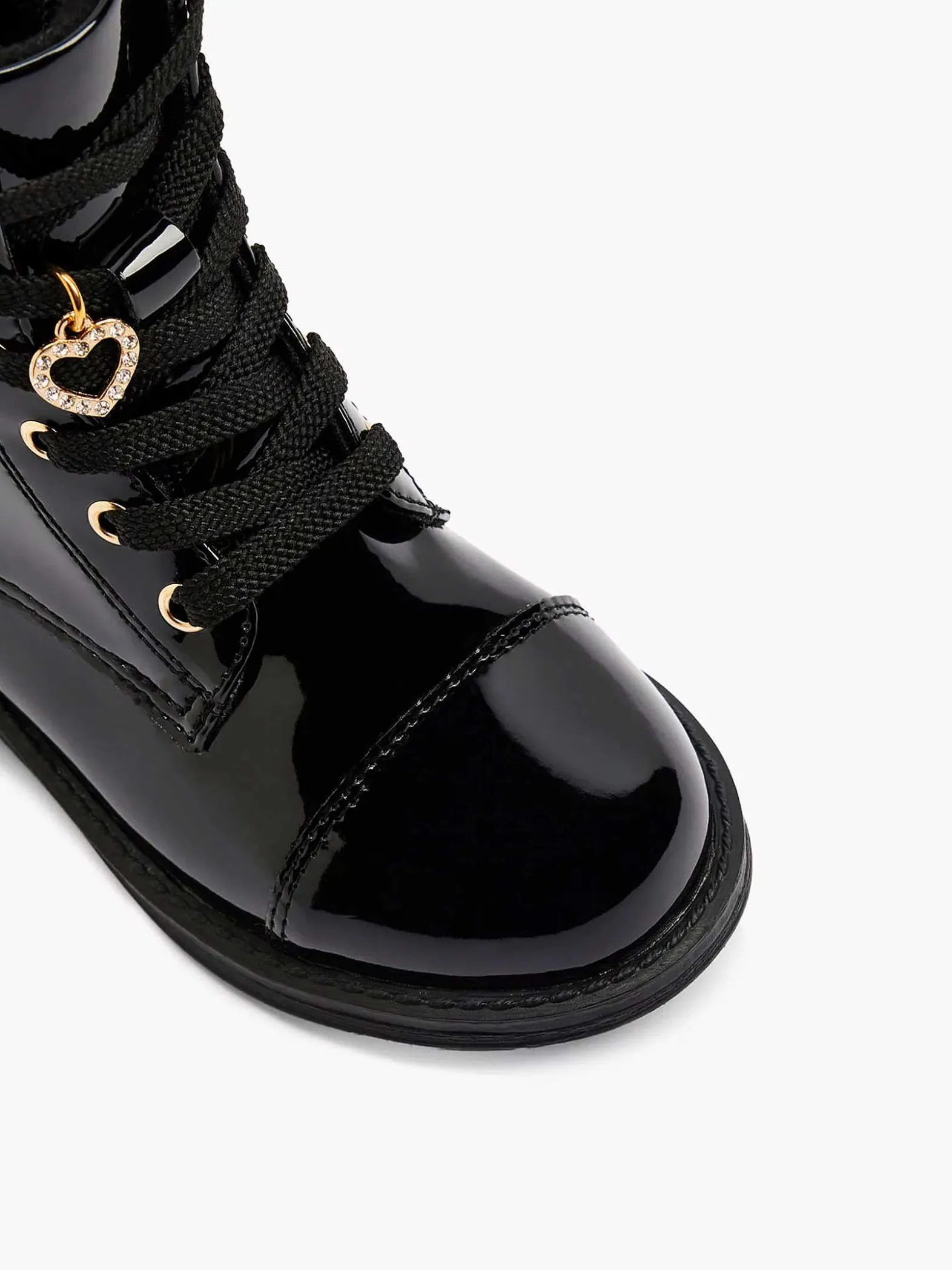 Graceland Zwarte Veterboot Lak-Kinderen Jongensschoenen