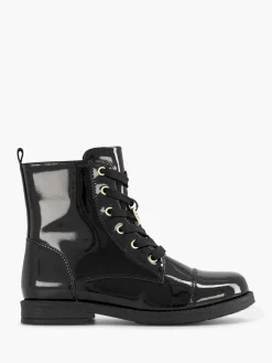 Graceland Zwarte Veterboot Lak-Kinderen Jongensschoenen