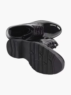 Graceland Zwarte Veterboot Lak-Dames Enkellaarzen & Boots