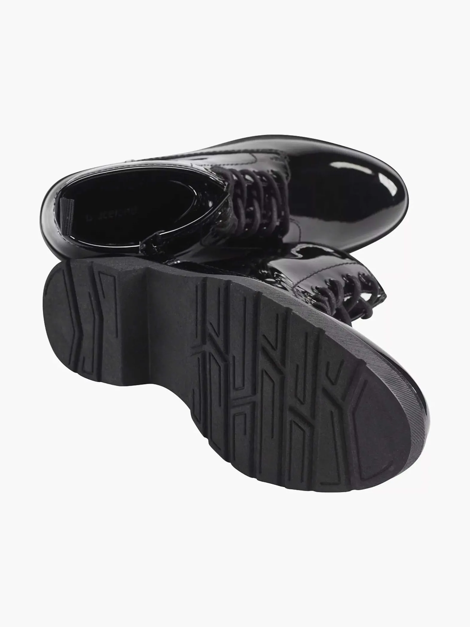 Graceland Zwarte Veterboot Lak-Dames Enkellaarzen & Boots
