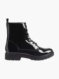 Graceland Zwarte Veterboot Lak-Dames Enkellaarzen & Boots