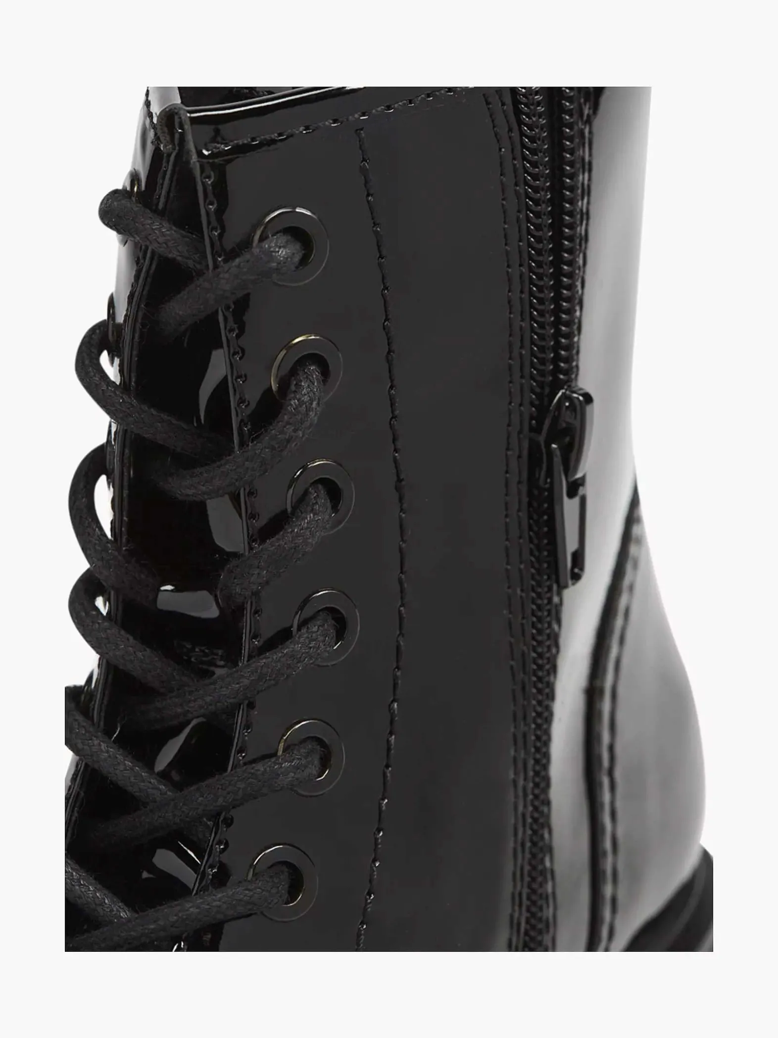 Graceland Zwarte Veterboot Lak-Dames Enkellaarzen & Boots
