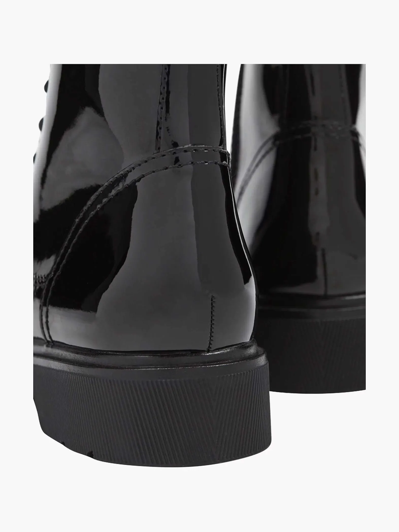 Graceland Zwarte Veterboot Lak-Dames Enkellaarzen & Boots