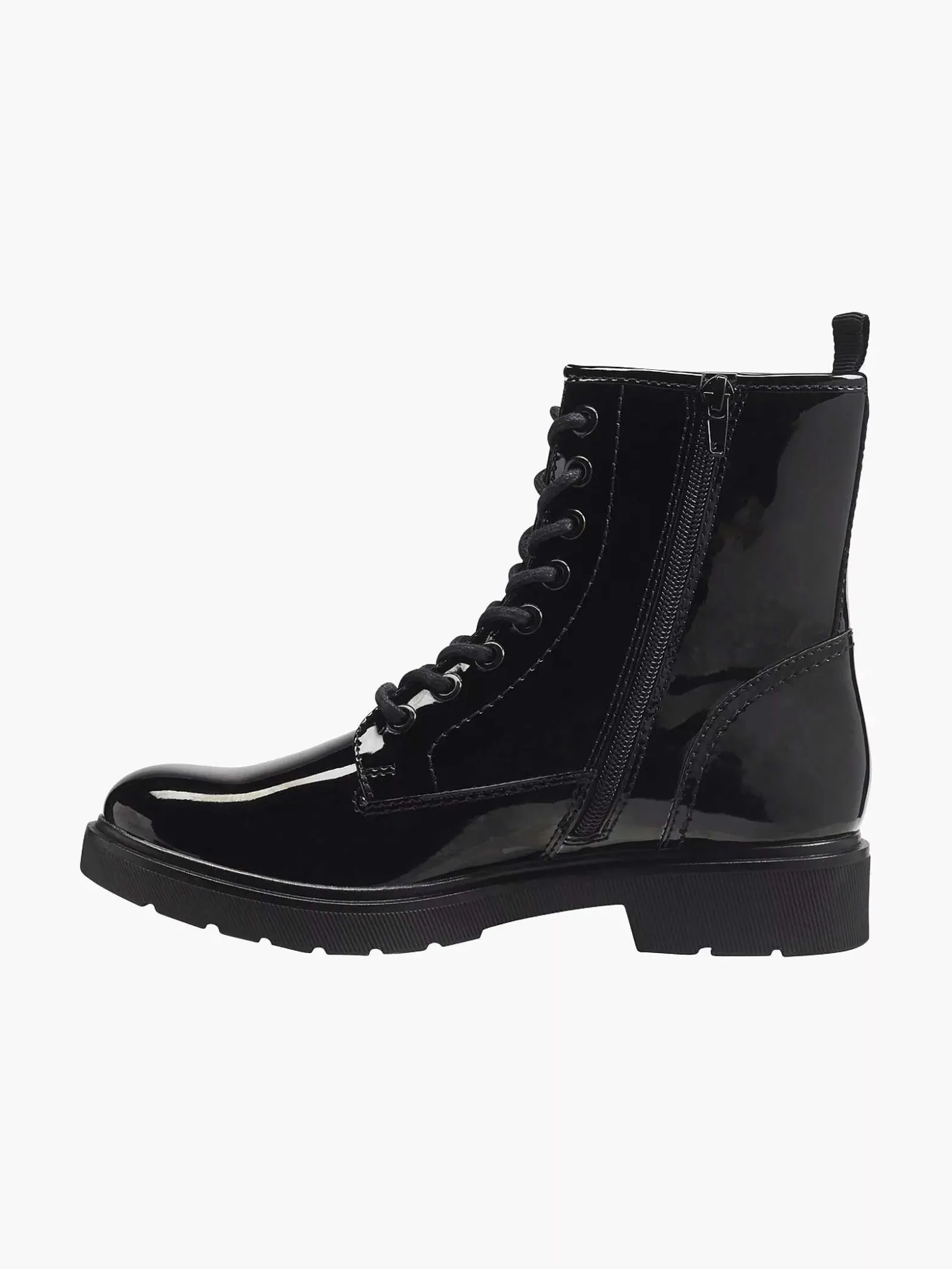 Graceland Zwarte Veterboot Lak-Dames Enkellaarzen & Boots