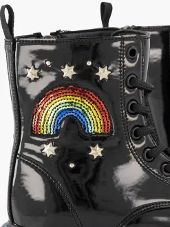Graceland Zwarte Veterboot Regenboog-Kinderen Jongensschoenen