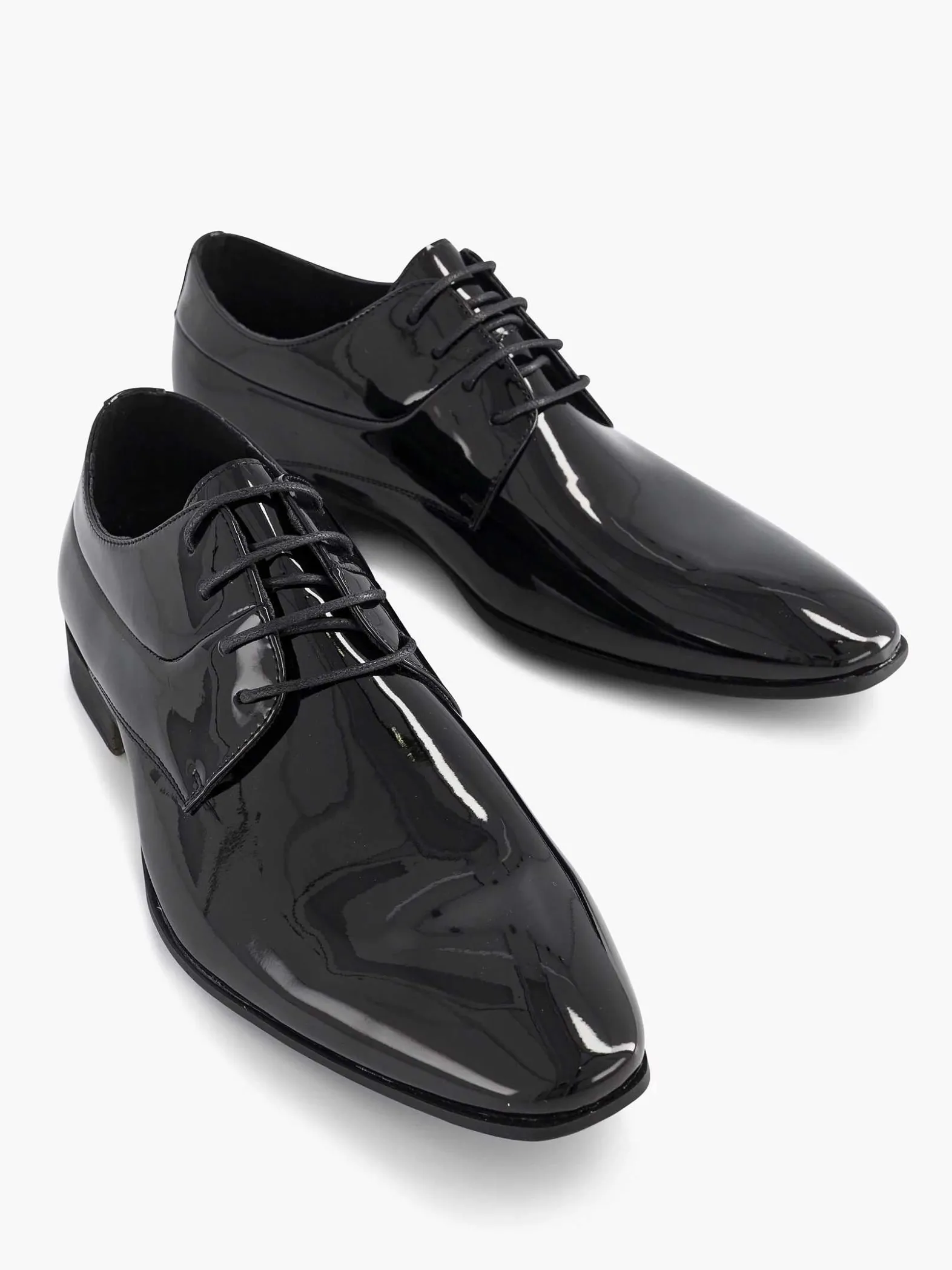 AM SHOE Zwarte Veterschoen Lak-Heren Geklede Schoenen