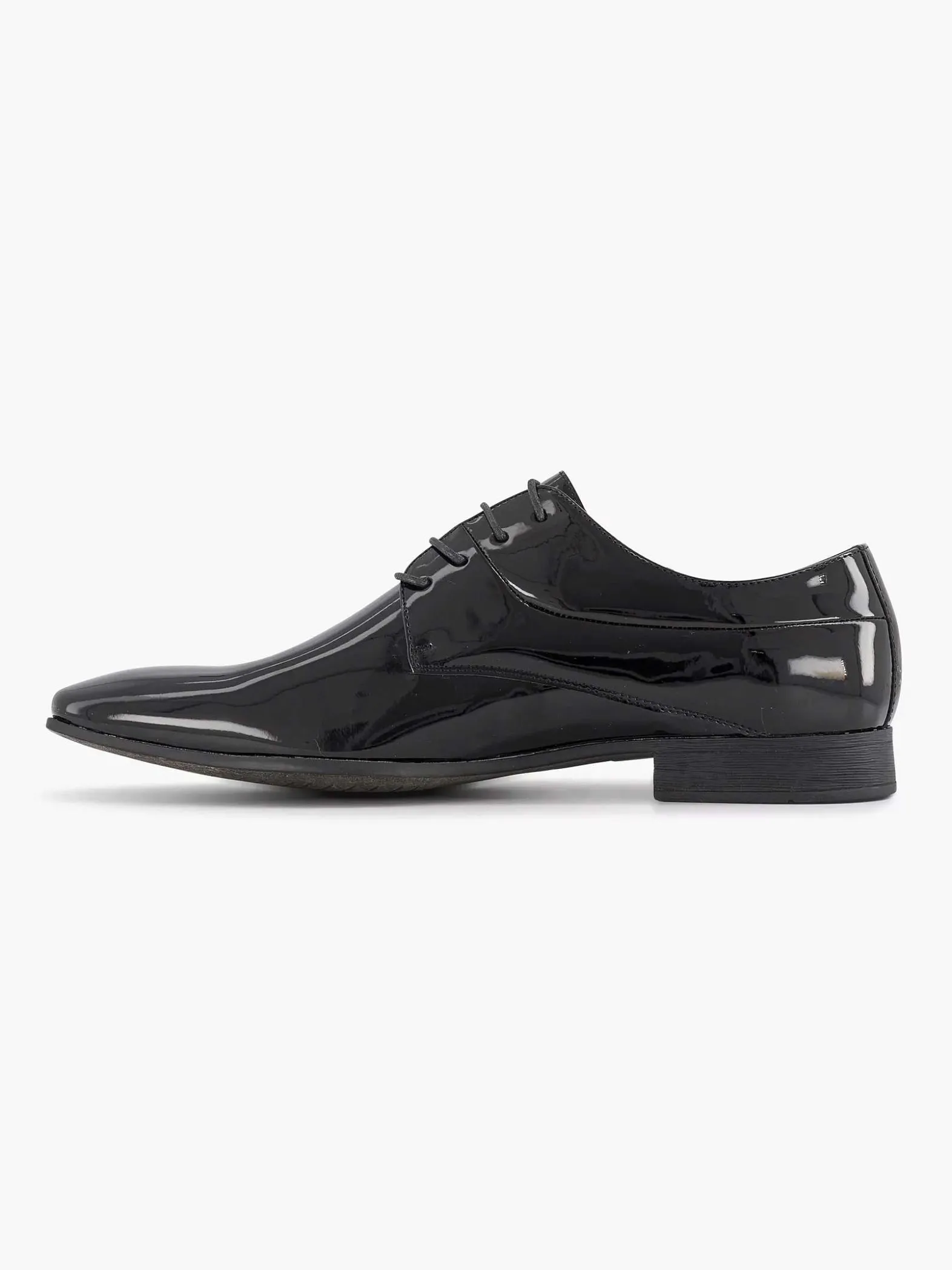 AM SHOE Zwarte Veterschoen Lak-Heren Geklede Schoenen