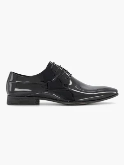 AM SHOE Zwarte Veterschoen Lak-Heren Geklede Schoenen