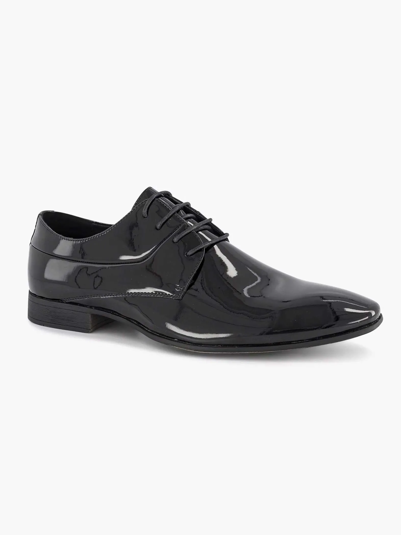 AM SHOE Zwarte Veterschoen Lak-Heren Geklede Schoenen