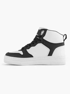 Oxmox Zwart Witte Hoge Sneaker-Dames Sneakers