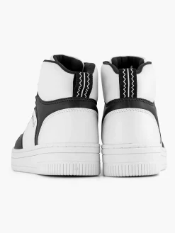 Oxmox Zwart Witte Hoge Sneaker-Dames Sneakers