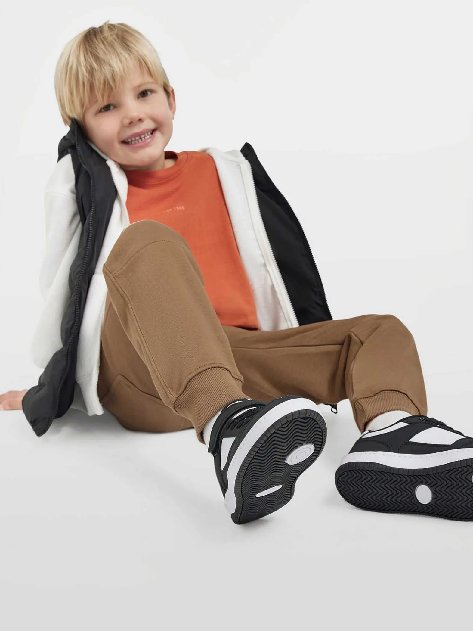 Vty Zwart/ Witte Sneaker-Kinderen Jongensschoenen